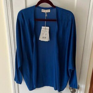 NWT Emilio Pucci Women’s Cardigan 100%Silk Sz M Royal Blue Made in Italy